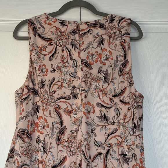 Lauren Ralph Lauren Floral Layered Crepe Dress Peach Pink Women’s Size 16 - Picture 5 of 9